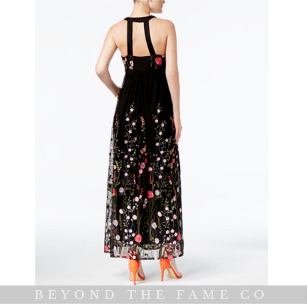 INC Embroidered Sleeve less Strap Maxi Dress - Picture 2 of 3
